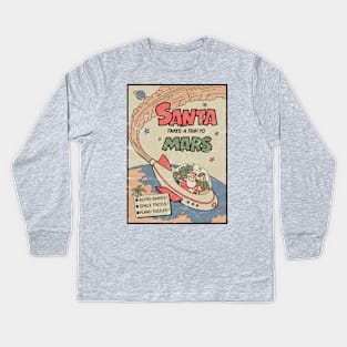 Santa Takes A Trip To Mars (distressed) Kids Long Sleeve T-Shirt